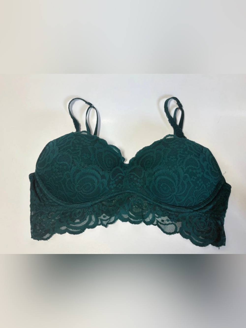 PINK Victoria's Secret Teal Lace Longline Bralette